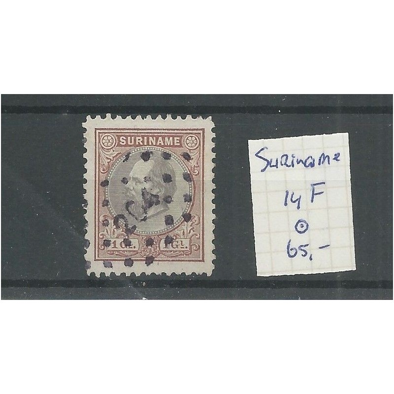 Suriname 14F Willem III 1873  VFU/used  CV 65 €