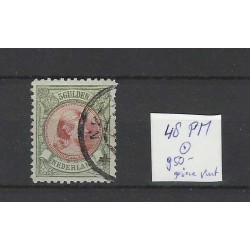 Netherlands 48PM Wilhelmina  with plate flaw VFU/used  CV 950+ €