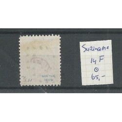Suriname 14F Willem III 1873  VFU/gebr  CV 65 €