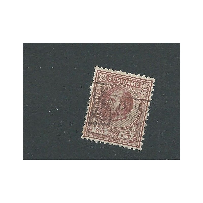 Suriname 11C Willem III 1873  VFU/used  CV 50,++ € Cancel !!