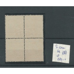 Suriname 62 block of 4 Kroontjes-overprint  VFU/used  CV 280+ €