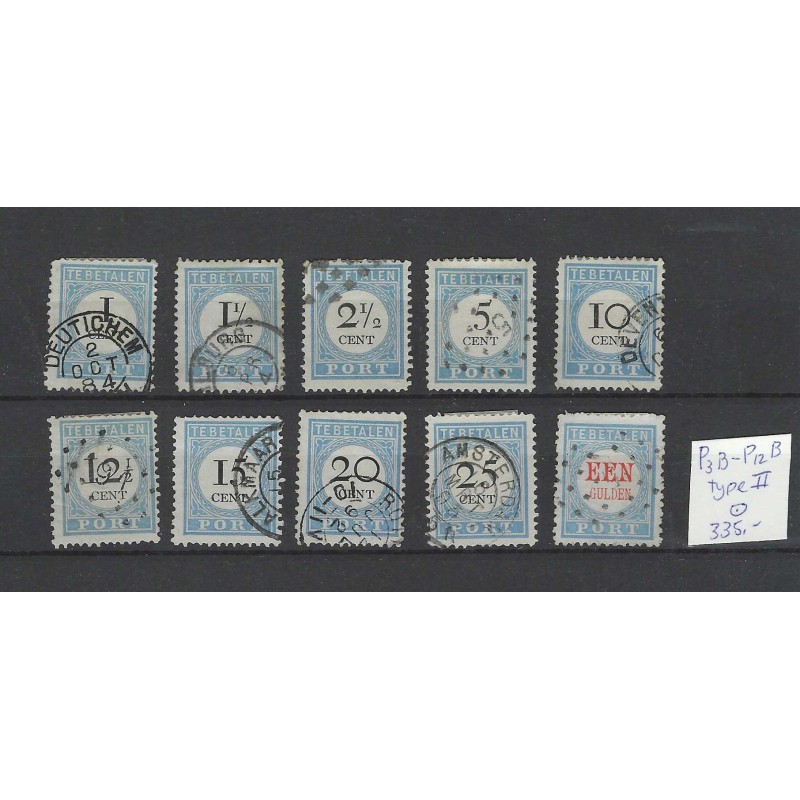 Nederland P3B-P12B  type II Port 1881 VFU/gebr  CV 335 €