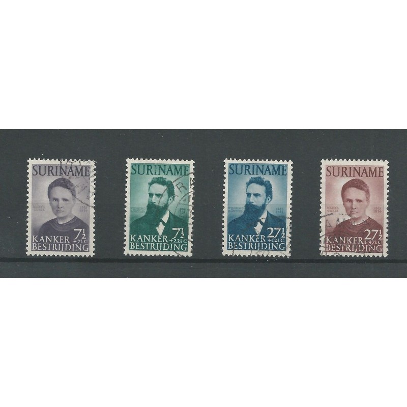 Suriname 280-283 Curie en Röntgen  VFU/gebr  CV 50 €