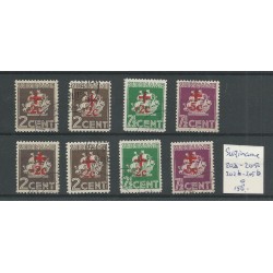 Suriname 202a-205a, 202b-205b Red Cross  VFU/used  CV 158 €
