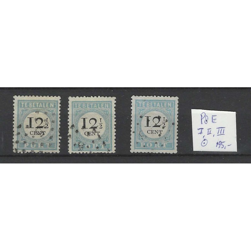 Nederland P8E Type I, II, III Port 1881 VFU/gebr CV 195 € Nederland P8E Type I, II, III Port 1881 VFU/gebr CV 195 €