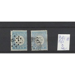 Nederland P4fi, P5fi  type III  Port 1881 "lange breukstreep" VFU/gebr  CV 45 €