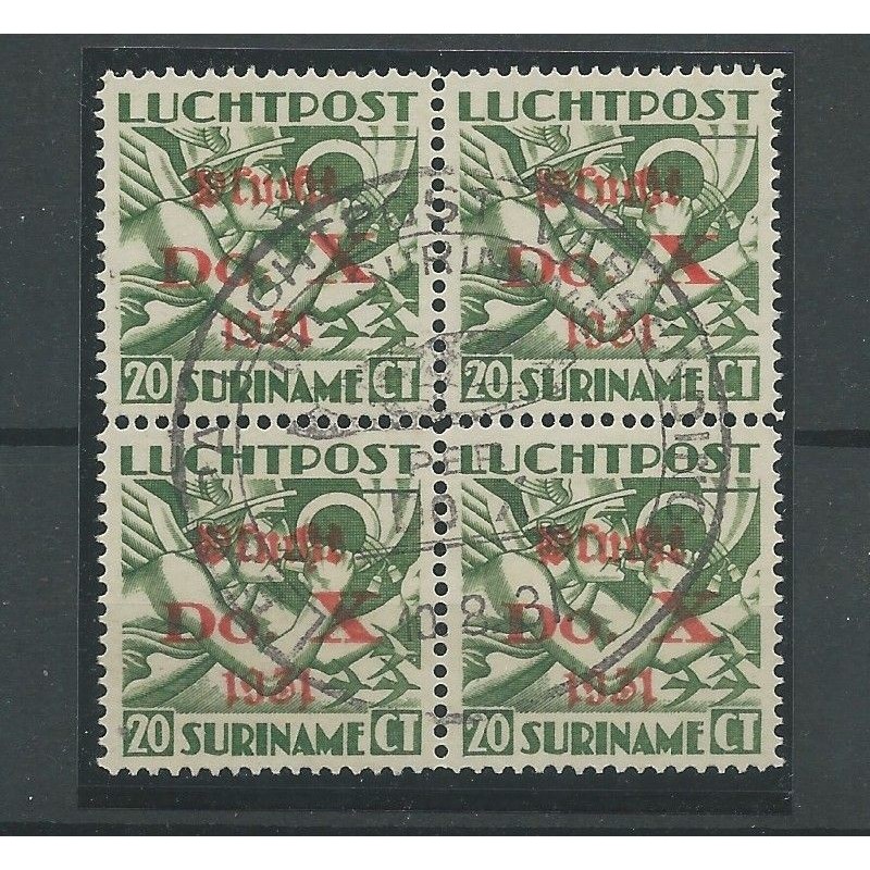 Suriname  LP8   DO-X  block of 4 VFU/used  CV 100++ €
