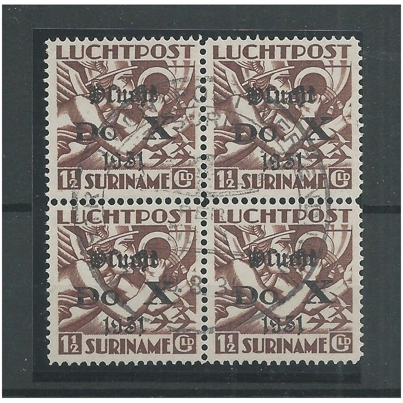 Suriname  LP14   DO-X  block of 4 VFU/used  CV 320++ €
