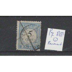 Netherlands P7B-III Postage due 1881"KAPELLE 1888" "Pen-vernietiging" VFU/used  CV 20+ €