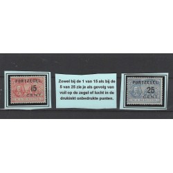 Netherlands P40, P41 De Ruyter Postage due  punten in cijfers MH/unused  CV 50+ €