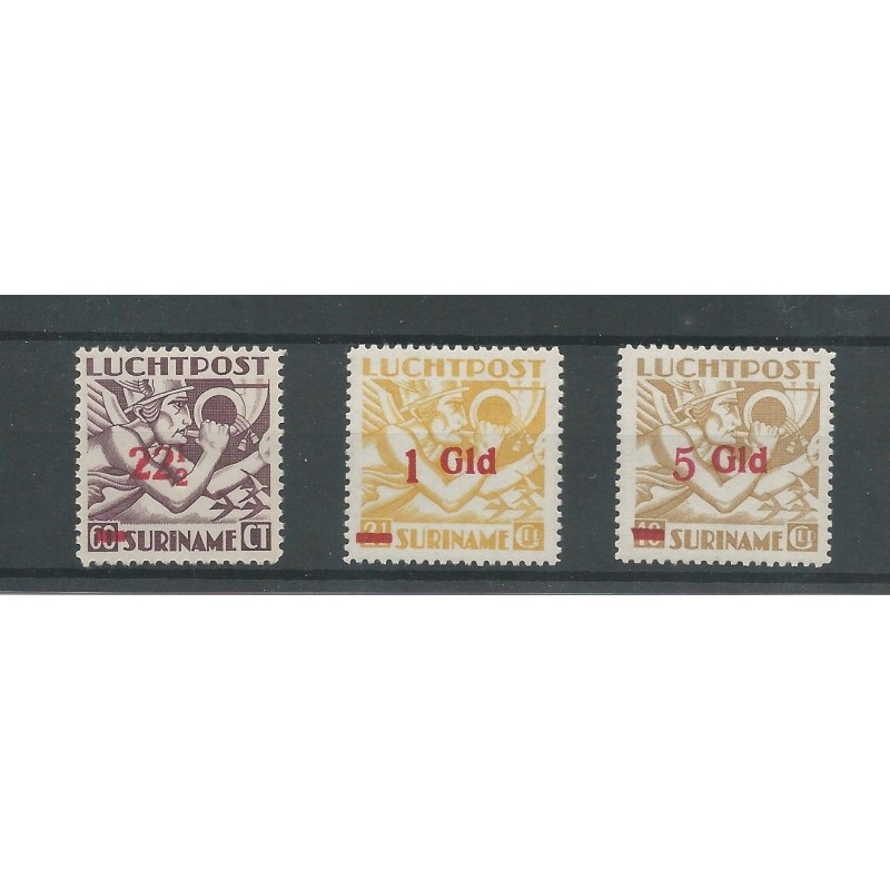 Suriname  LP24-26 Overdrukken  MH/ongebr  CV 59 €