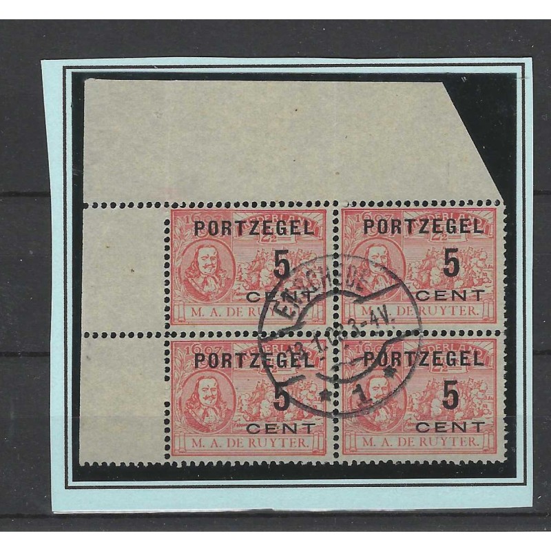 Nederland P35 De Ruyter Port Hoekblokje VFU/gebr  CV 10+ €