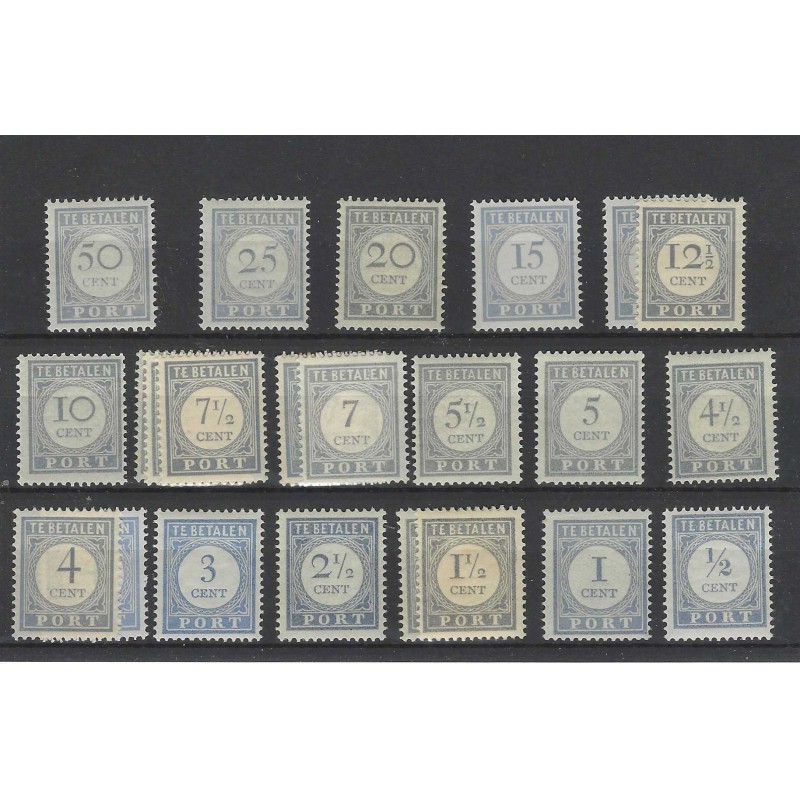Netherlands P44-60 Postage due 1912  MH/unused CV  120 €