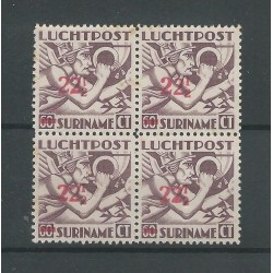 Suriname  LP24f and 3xLP24 in block 4 MNH  CV 62++€