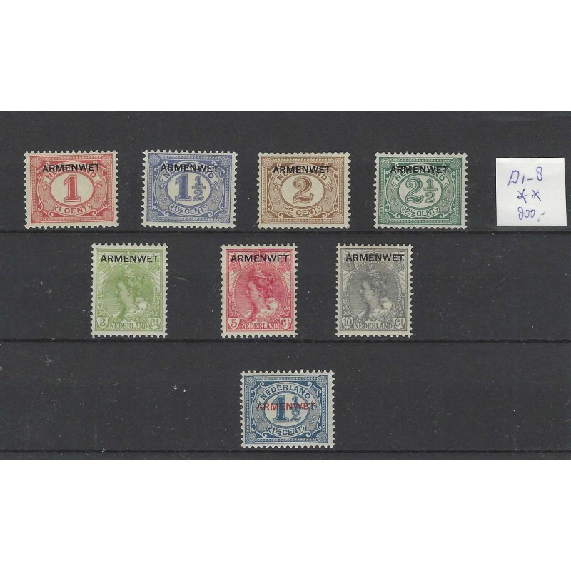Nederland D1-8 Dienst ARMENWET  MNH/postfris CV 800 €
