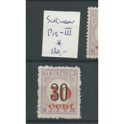 Suriname P15-III  Postage due 1911  MH/unused  CV 120 €