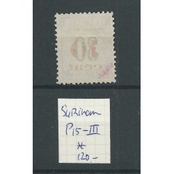 Suriname P15-III  Postage due 1911  MH/unused  CV 120 € keurstempelje Ned. Bond