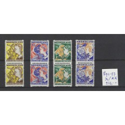 Netherlands  R94-97 Child Welfare 1932 syncopated perforation pair MH / MNH CV 225 €