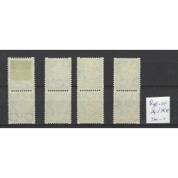 Netherlands  R98-101 Child Welfare 1933 syncopated perforation pair MH / MNH CV 200 €