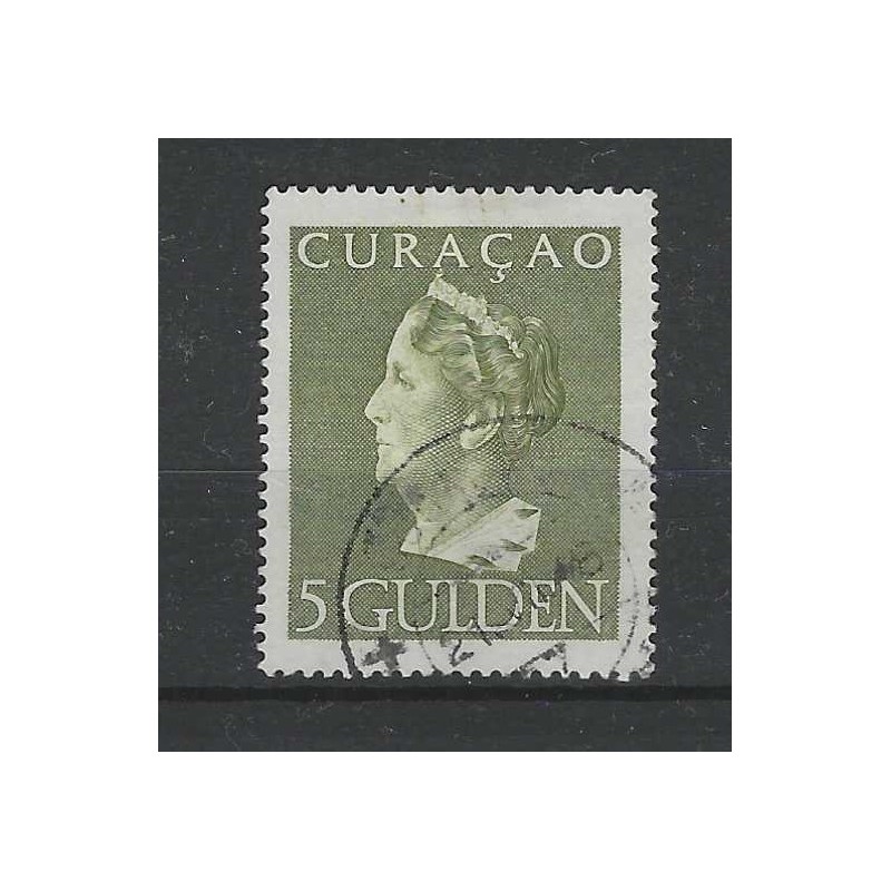 Curacao 180 Wilhelmina Konijnenburg 5 Gld VFU/gebr CV 225 € met attest ! Curacao 180 Wilhelmina Konijnenburg 5 Gld VFU/gebr CV 225 € met attest !