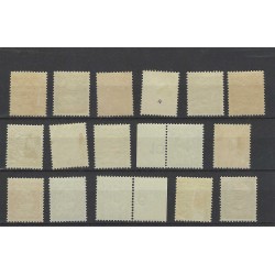 Ned. Indie 99-114 Cijfer 1912  deels MH/ongebr en MNH/postfris CV  40+ €
