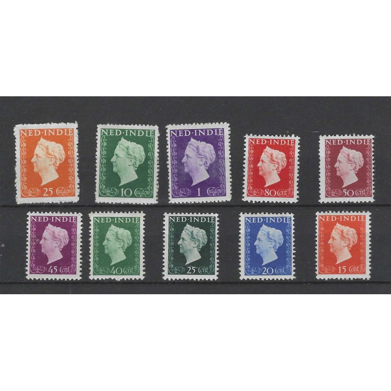 Ned. Indie 337-346 Wilhelmina MNH/postfris CV 120 € Ned. Indie 337-346 Wilhelmina MNH/postfris CV 120 €