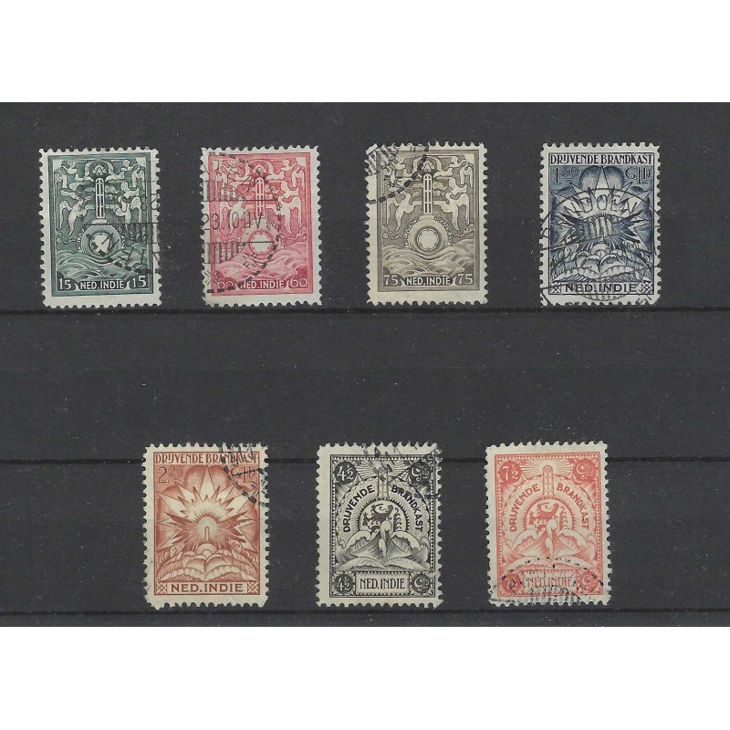 Dutch East Indies BK1-7  Brandkast 1921 VFU/used  CV 3050 €  lees svp