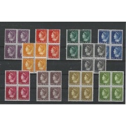Curacao 168-177  Wilehlmina blokjes van 4  MNH/postfris  CV 100+ €