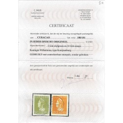 Curacao 178-181  Wilhelmina Konijnenburg  VFU/gebr CV 628 € certificaat !!