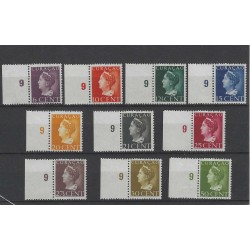 Curacao 168-177  Wilhelmina  MNH/postfris CV 22 €