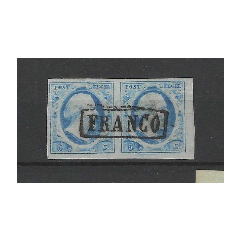 Nederland 1 Willem 1852 paartje VFU/gebr CV 200 € Nederland 1 Willem 1852 paartje VFU/gebr CV 200 €