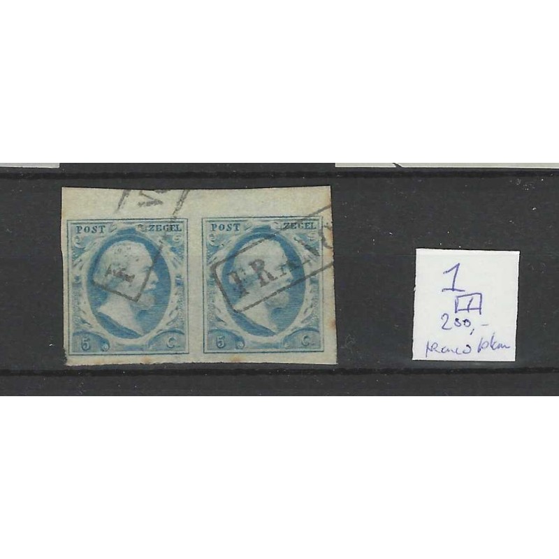 Nederland 1 Willem 1852 RAND-paartje VFU/gebr CV 200+ €
