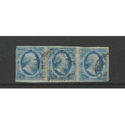 Nederland 1-3 Willem 1852 Strippen van 3 "ROTTERDAM-C"  VFU/gebr CV 1950 €