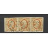 Nederland 1-3 Willem 1852 Strippen van 3 "ROTTERDAM-C"  VFU/gebr CV 1950 €