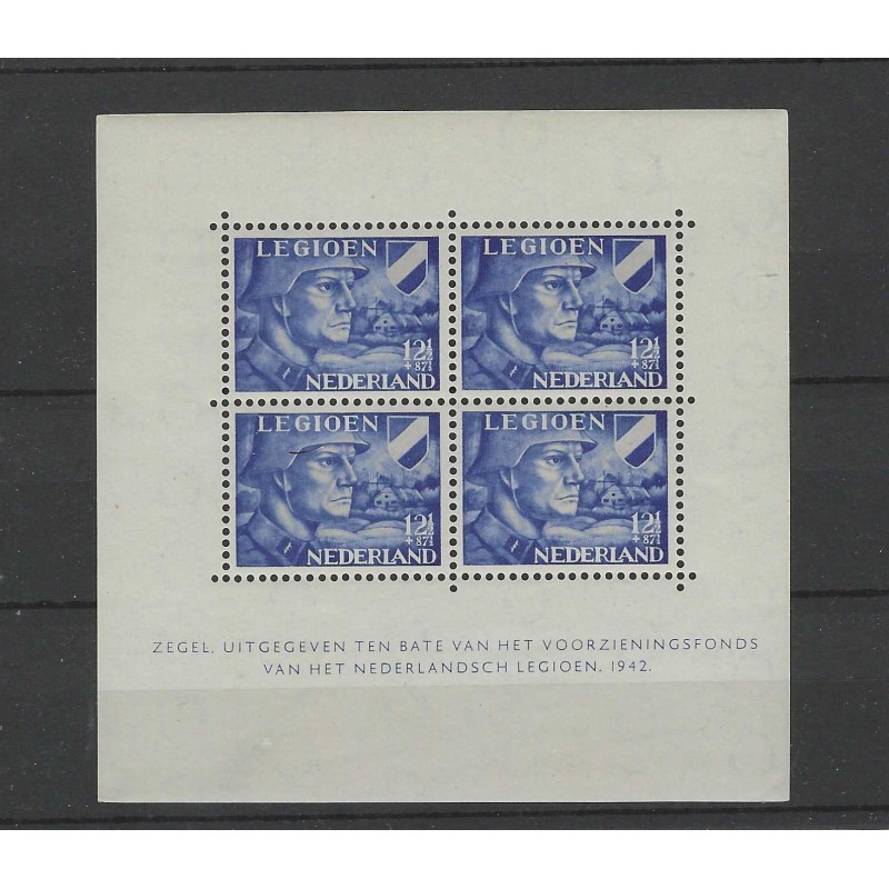 Nederland V403B Varieteit Legioen blok "Missende Perf" MNH/postfris CV 150 €