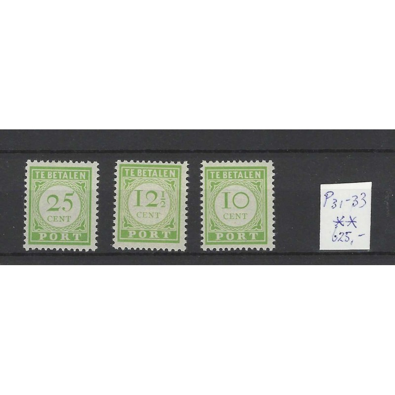 Curacao P31-33 Port 1941 Engelse Druk  MNH/postfris CV 625 €