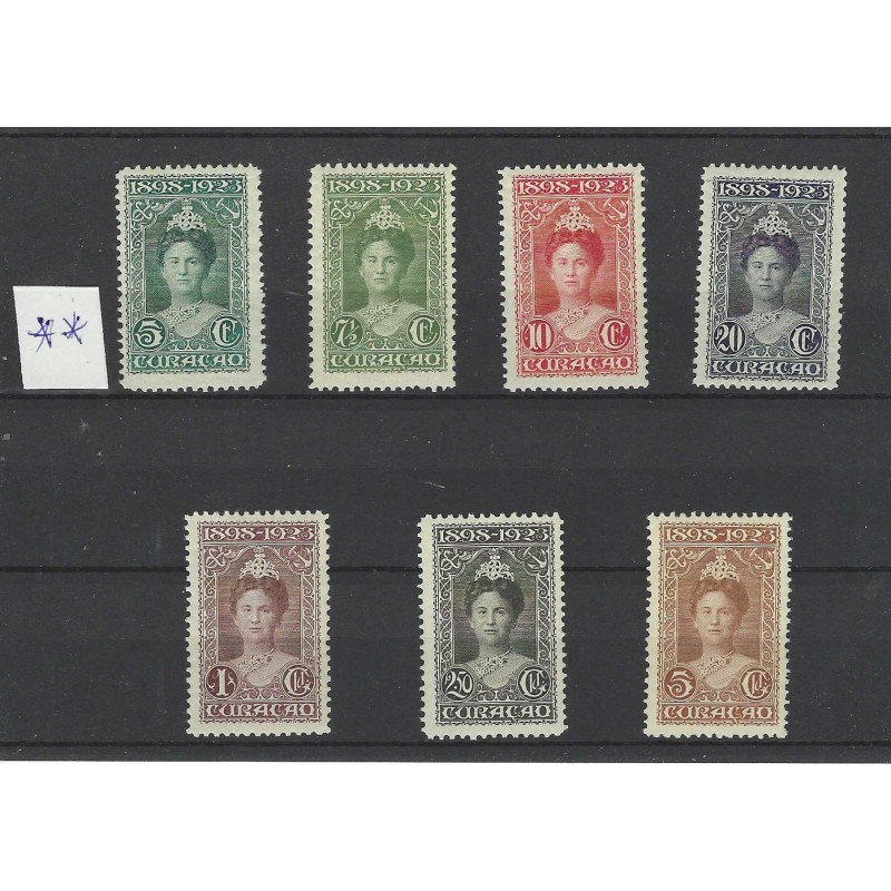 Curacao 75-81 Wilhelmina 1923 MNH/postfris CV 725 € PRACHT !! Curacao 75-81 Wilhelmina 1923 MNH/postfris CV 725 € PRACHT !!