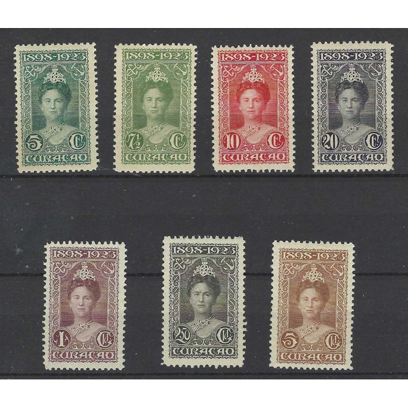 Curaçao 75-81 Wilhelmina 1923   MNH  CV 725 €  EXTREMELY FINE  !!
