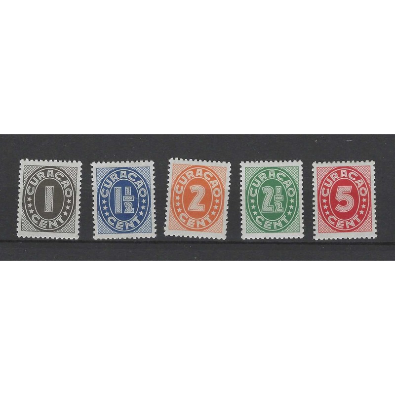Curacao 153-157 Cijfer Indische druk MNH/postfris CV 33 € PRACHT !! Curacao 153-157 Cijfer Indische druk MNH/postfris CV 33 € PRACHT !!