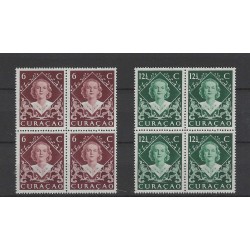 Curacao 198-199 Wilhelmina blokjes van 4 MNH/postfris  CV 10+ €