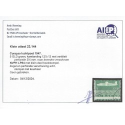 Curaçao LP84 "sterk shifted perofratie" VFU/used  CV ???  €  certificate Vleeming
