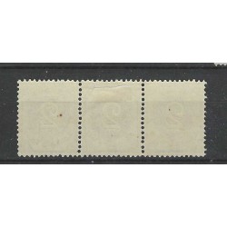 Curacao  14 Cijfer strip van 3 met 2x MNH en 1x MH/ongebr CV 15+ € Pracht !!