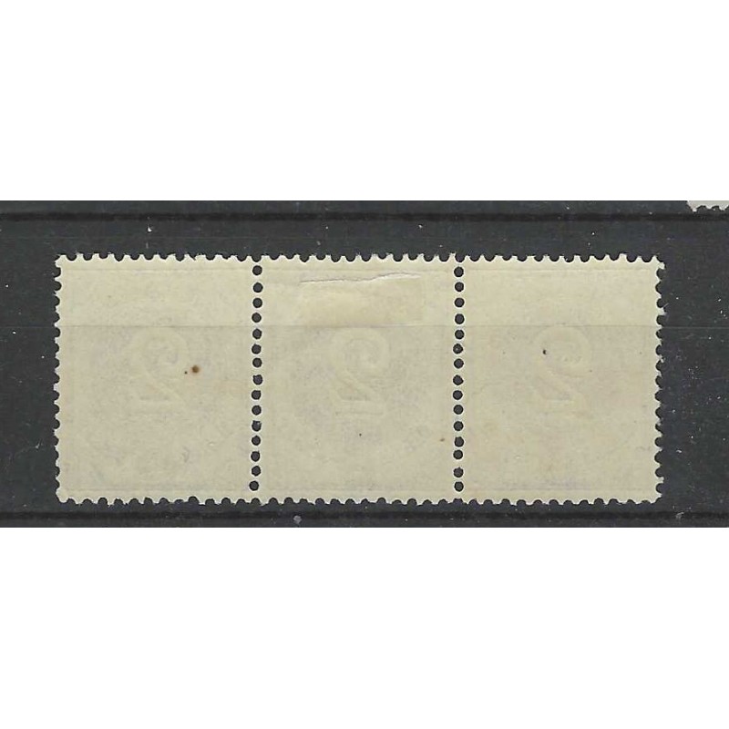 Curacao  14 Cijfer strip van 3 met 2x MNH en 1x MH/ongebr CV 15+ € Pracht !!
