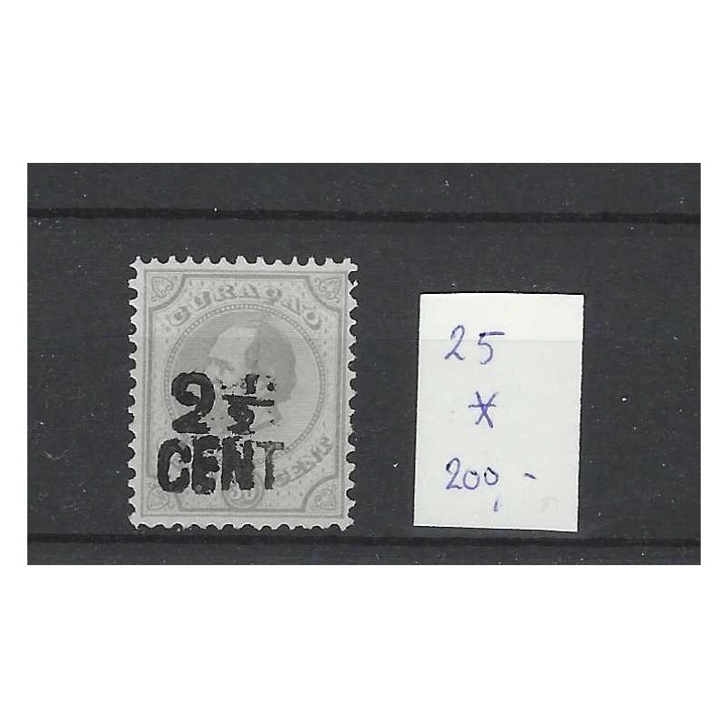 Curaçao  25 Provisional stamp  MH/unused CV 200 € Extremely fine !!