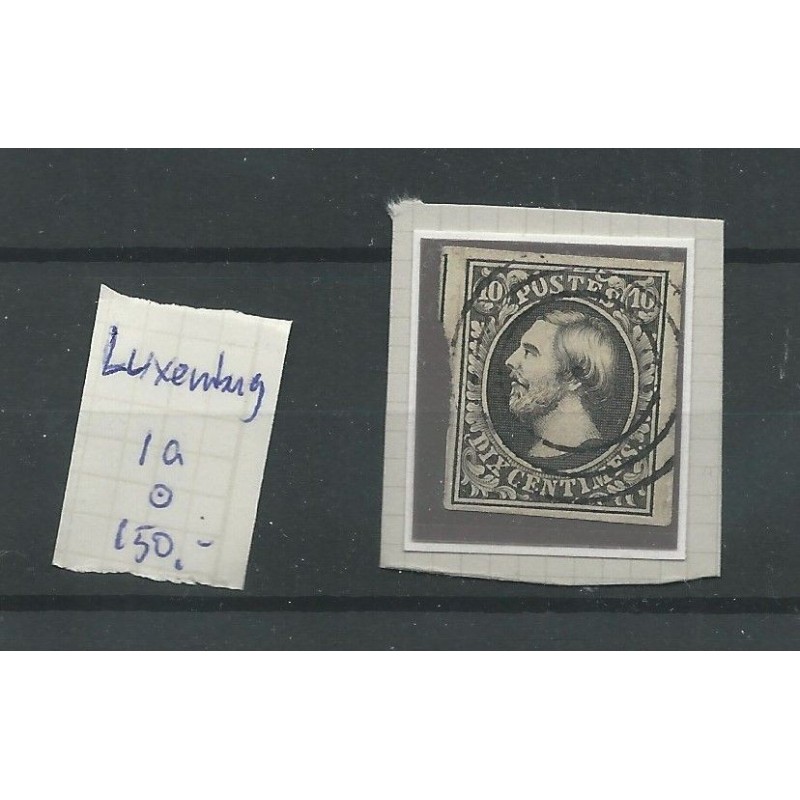 Luxemburg  1a  Willem III 1852  VFU/gebr   CV 150 €