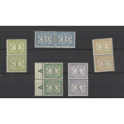 Curaçao Numeral 5 pairs  MNH  CV 68 €  EXTREMELY FINE  !!