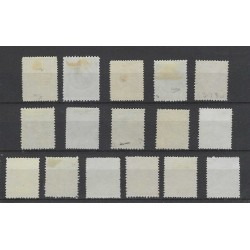 Suriname 1-15 Willem III 1873 set MH/ongebr CV 900 €
