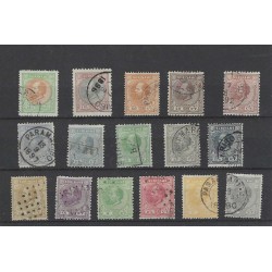 Suriname 1-15 Willem III 1873 set VFU/gebr CV 407 €