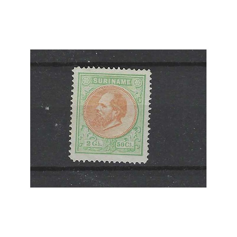 Suriname 15  Willem III 1873 MH/ongebr CV 95 €