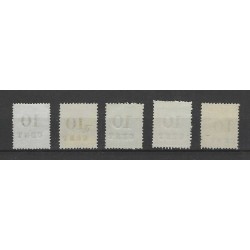 Suriname 29-33 Provisional issue  MH/unused CV 150 €